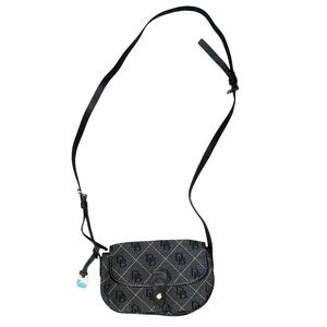 Vintage Dooney & Bourke Canvas Leather, Messenger, Denim Style Crossbody Bag